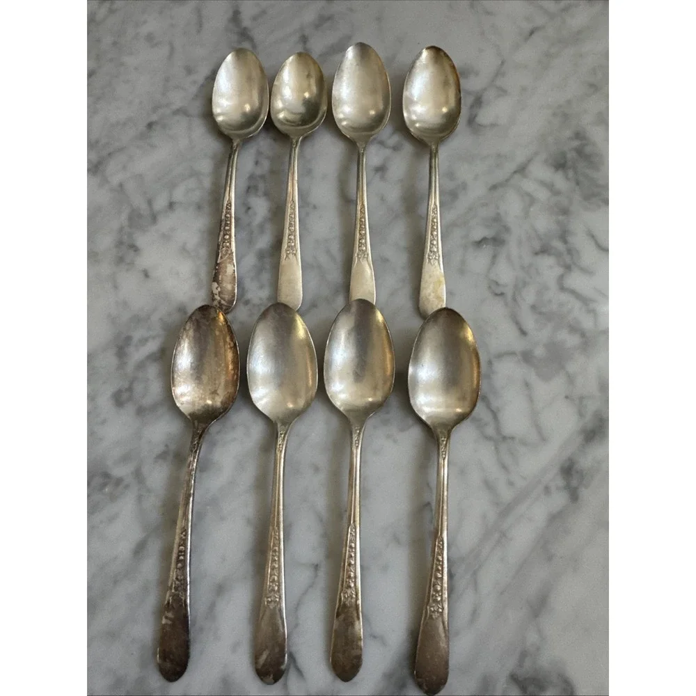 International Silver Plate‎ PRISCILLA LADYANN Set 8 Teaspoons 6 1/8